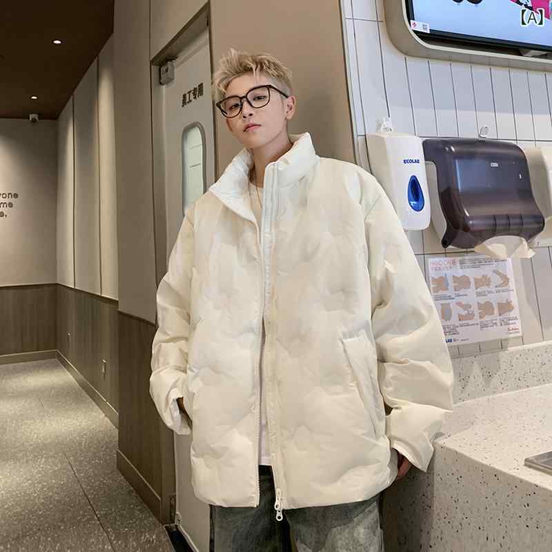 ダウンジャケット メンズ ショート丈 スタンドカラー 厚手 保温性 防寒 ゆったり ルーズフィット ホワイトダックダウン 無地 冬 あったか カジュアル アメカジ ストリート ホワイト ブラック ブラウン