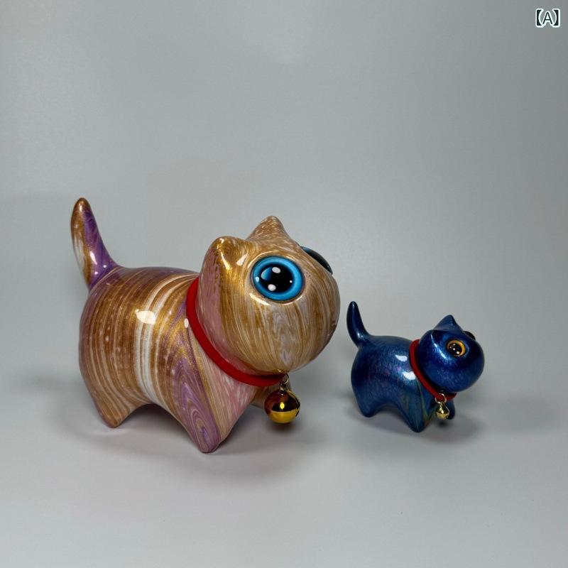 置物 木製 漆器 漆塗り 猫 キャット フィギュア かわいい 目付き 手作り 工芸品 癒しグッズ 卓上 飾り インテリア 雑貨 縁起物 和風 和モダン 7cm 14cm 2サイズ 5,016円