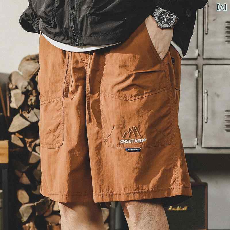 ショートパンツ メンズ カーゴパンツ 速乾 薄手 ナイロン ゆったり ストレート ハーフパンツ アウトドア スポーツ 夏 アメカジ カジュアル