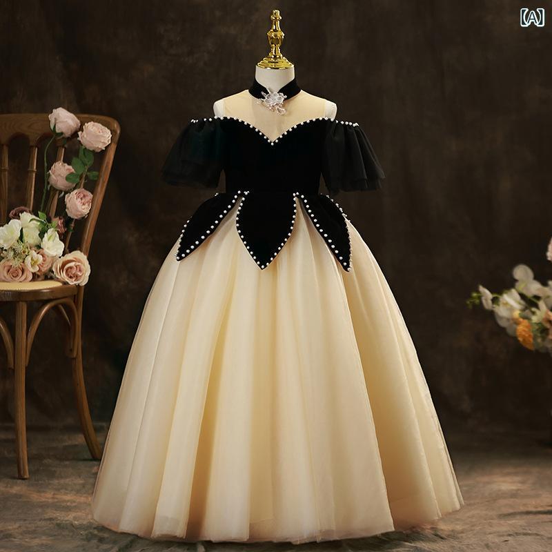 キッズドレス 女の子 プリンセスドレス お姫様ドレス 韓国風 韓国子供服 ボリューム チュール ふわふわ 発表会 演奏会 結婚式 パーティー フォーマル セレモニー 上品 エレガント 華やか ポリエステル素材 6,604円
