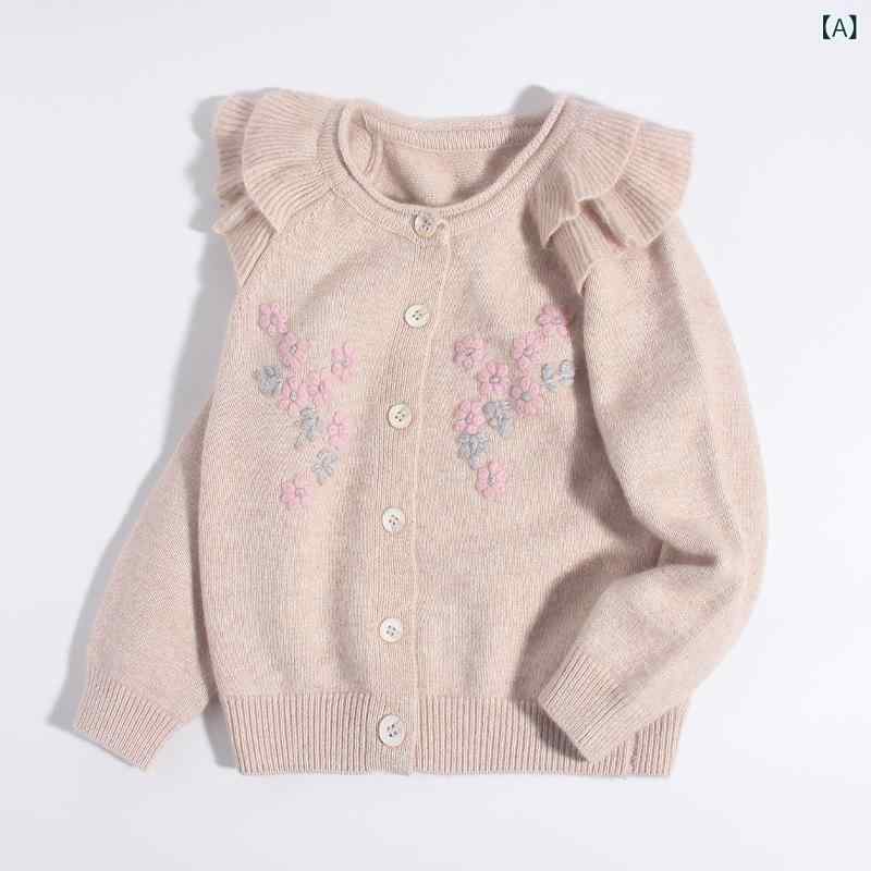 子供服 キッズ セーター 秋冬 長袖 クルーネック プルオーバー 花柄 手刺繍 厚手 保温 防寒 柔らかい 肌触り 快適 カジュアル インナー トップス 通園 通学 普段着 暖かい 伸縮性 羊毛素材|Hanbok Home