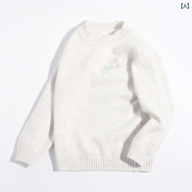 キッズ ニット 女の子 セーター 花柄 刺繍入り ハイネック 厚手 柔らかい 長袖 プルオーバー 子供服 防寒 暖かい 上品 カジュアル お出かけ 普段着 おしゃれ かわいい 通園 秋冬用|Hanbok Home