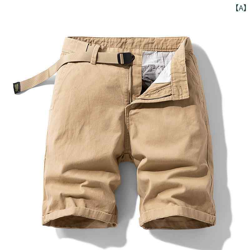 ショートパンツ メンズ 5分丈 夏服 コットン 無地 カーゴパンツ ゆったり ルーズフィット 伸縮性 カジュアル ベーシック アウトドア ワークパンツ カーキ グレー アーミーグリーン ネイビー ブラック ボトムス 柔らかい 街着