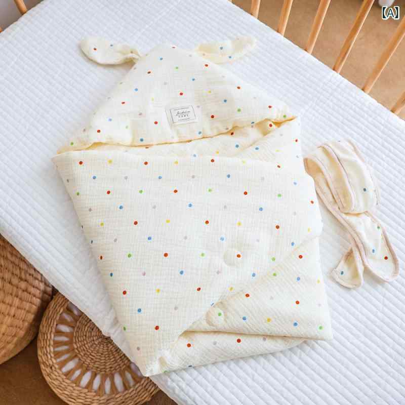 ベビー用品 ベビー おくるみ 抱っこ布団 ウサギ耳 フード付き 厚手 防寒 秋冬用 綿素材 柔らかい 肌触り抜群 新生児 夜泣き対策 寝かしつけ 出産準備 育児アイテム 通気性 保温性 洗濯可能