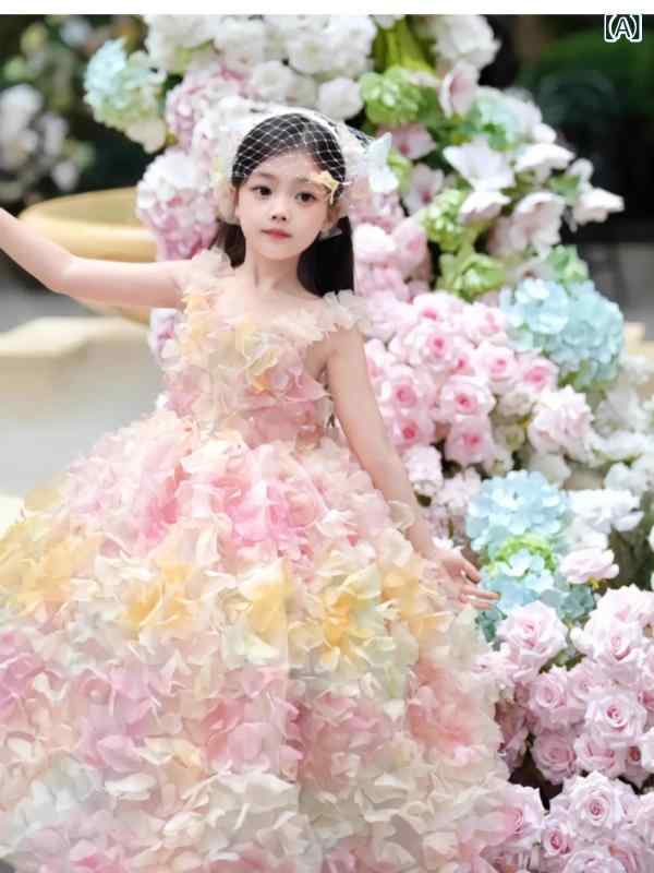 姫御前御召しもの お嬢さん オフショルダー フラウンス シュロの葉 花柄 チュール 愛くるしい 華燭の典 生まれ落ちる日 御前上等感 ポリエステル 麻 オール時期