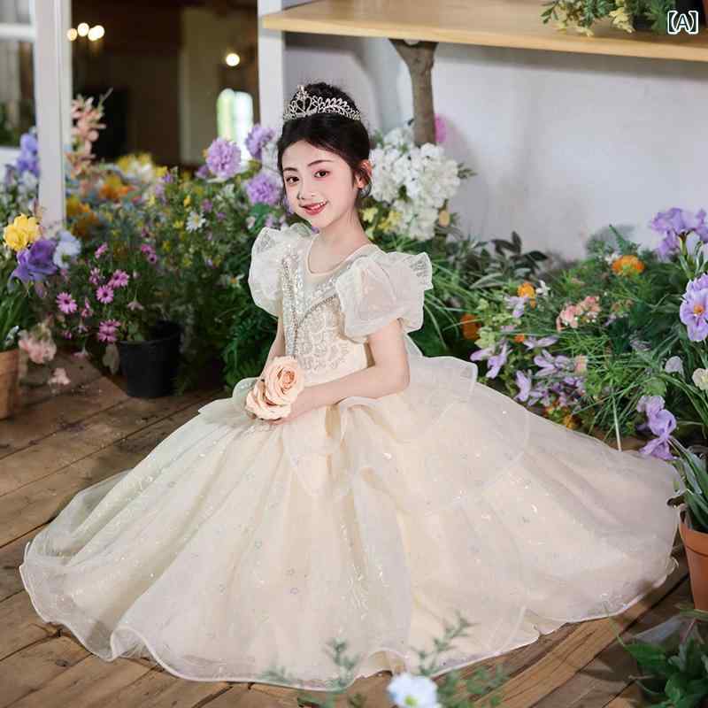 姫御前御召しもの お嬢さん 生まれ落ちる日寄り合い 洋琴掻き鳴らす 進行係り 御前上等感 フラワーガールドレス ポリエステル衣料繊維 綿混 赤 三鞭酒 白 オール時期