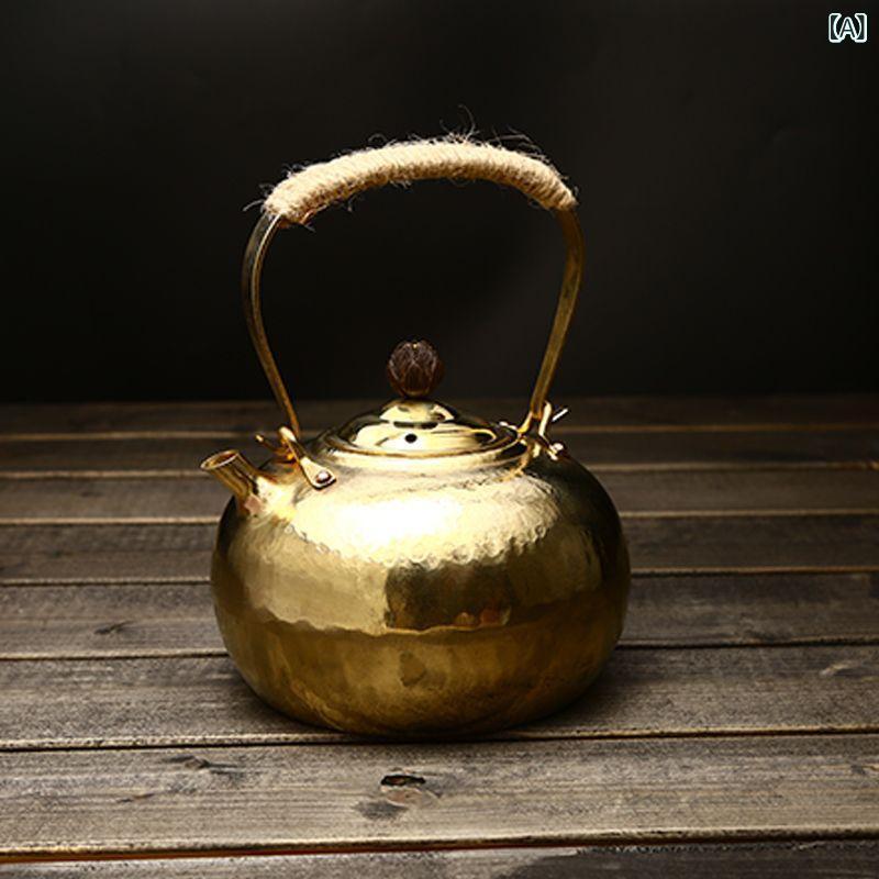 茶壺 銅 紫銅 青銅 手作り 純銅 古銅 側柄 レトロ アンティーク 本色 レトロ 煮茶 中華風 今めかしい 御前上等感 今めかしい 普段使い走り 身寄り 紅茶ひと休み