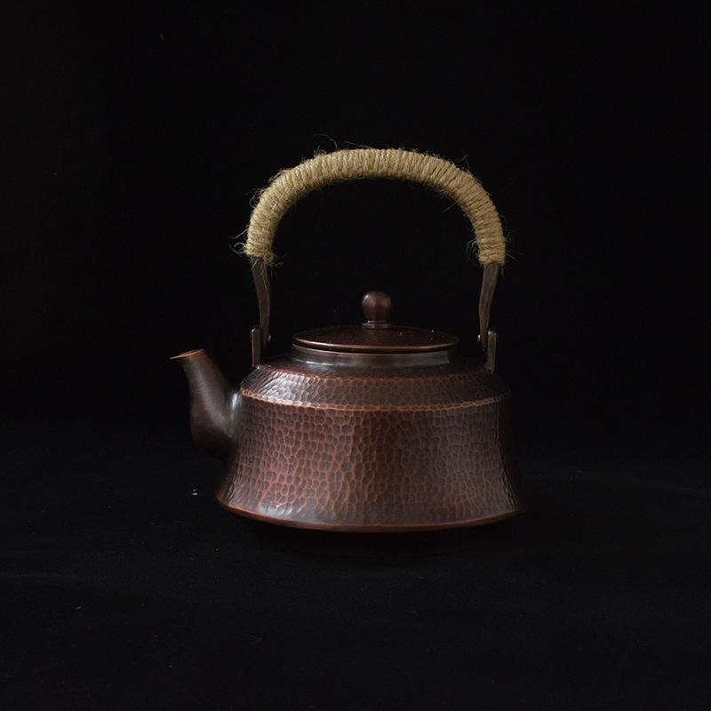 茶壺 銅製 紫銅 手描き 青花柄 茶水分離 功夫茶具 茶道 中国風 中式 シンプル ティーポット 茶セット 大容量 電陶炉 泡茶 茶芸 湯沸かし|Hanbok Home