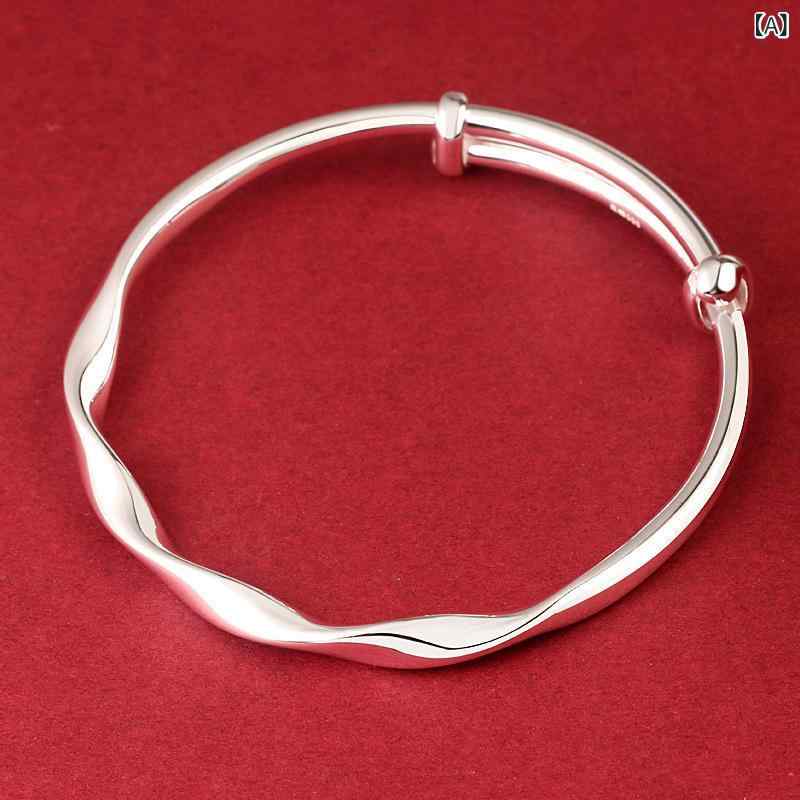 腕輪 レディース メビウス しろがね色 分かりやすい ミニマル 普段使い走り 通い 今めかしい 佩び物 磨き 益荒男 青写真 流行り物