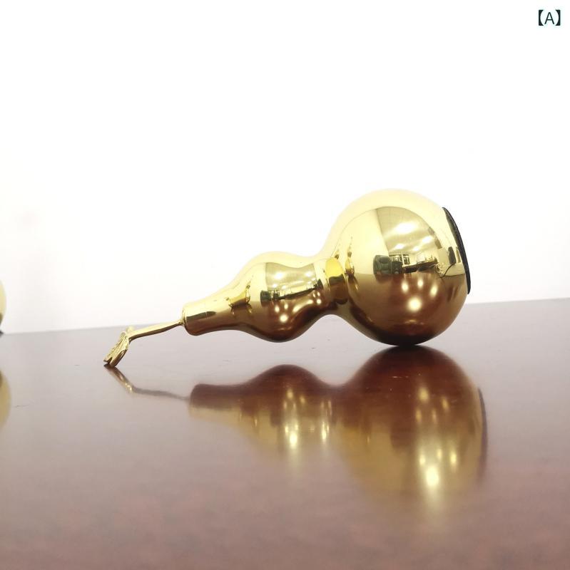 飾りつけ 金管楽器 瓠 ひょうたん オブジェ ゴールド色つや 光輝仕上 開運 縁起物 風水グッズ リビング 事務室 書屋 部屋の入り口 室内装飾かざり付ける 今めかしい 分かりやすい 和風 中華風