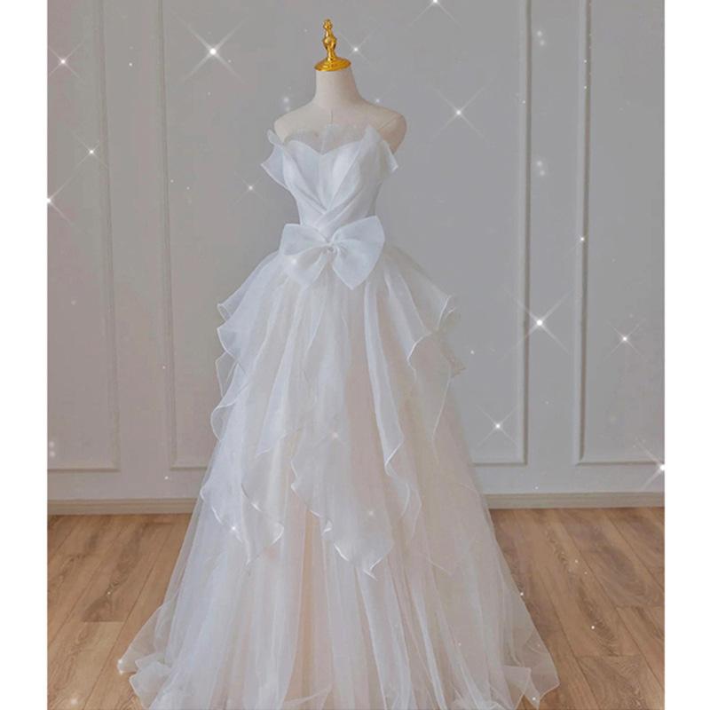 ウェディングドレス レディース 二次会ドレス 前撮り キャミソール プリンセス Aライン ロングドレス｜Hanbok Home