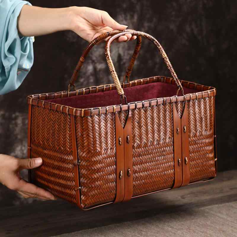 ハンドバッグ レディース 竹編み カゴバッグ 手提げバッグ レトロ 和風 チャイナドレス用浴衣用 通勤 通学 旅行 おしゃれ 軽量|Hanbok Home