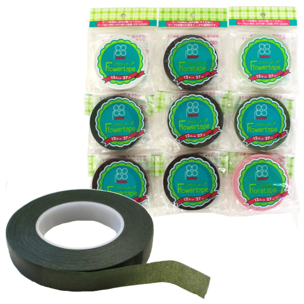 緑色 フローラテープ 90-10 フローラテープ 12.5mm×27m (巻)「手芸材料の卸売りサイト