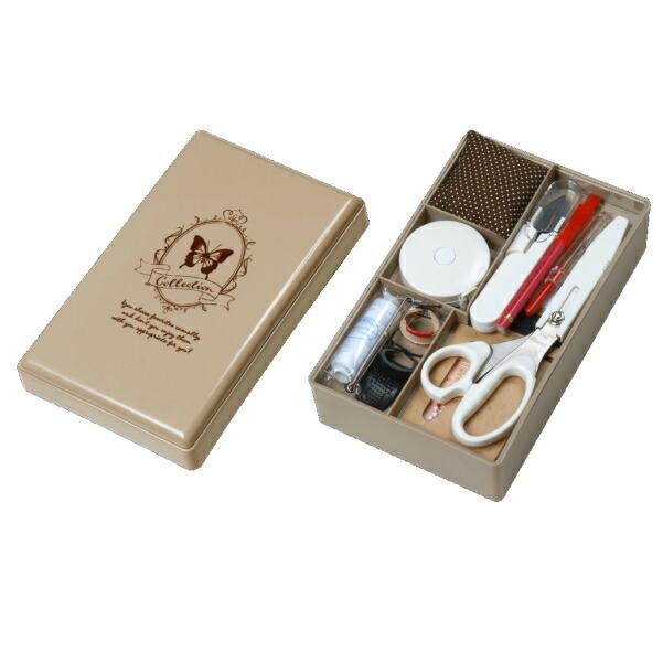 ミュゼセット 楽天市場】裁縫セット ソーイングセット うす型タイプ グレージュ No