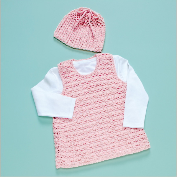 【楽天市場】ベビー 編み物 キット さくら模様のジャンバースカートと帽子とネックウォーマーの2WAYこもの 編み図付き ベビー 手作り キット