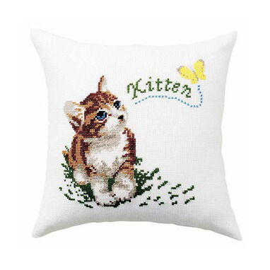 楽天市場】クロスステッチ キット クッションカバー 一緒にあそぼ 6030