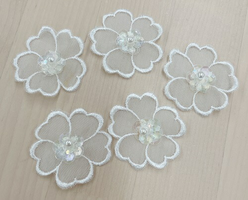 楽天市場】プチポワン刺繍 フラワー 約30mm×約30mm 基布:オフ
