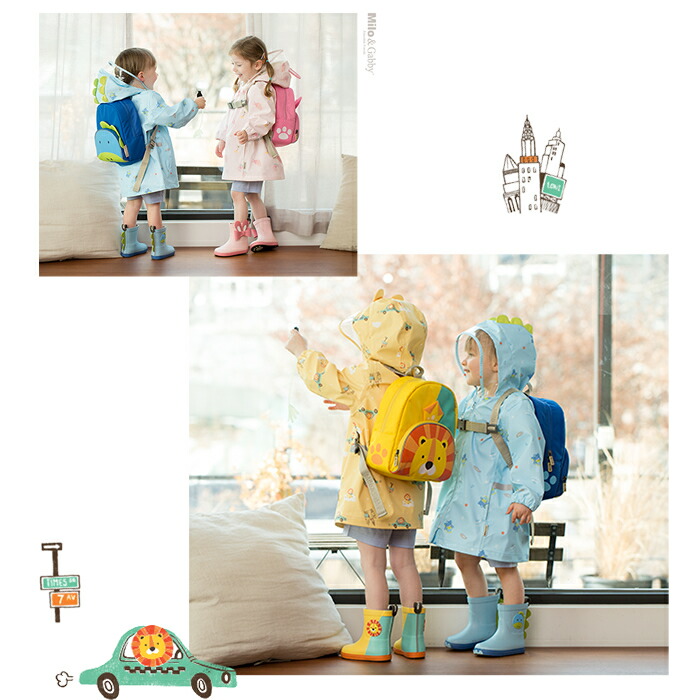 Milo Gabby レインコート キッズ 子供用 恐竜 うさぎ ネコ クマ かわいい 可愛い カッパ 雨がっぱ レインウェア 雨具 防水 撥水 保育園 幼稚園 ベビー用品 贈り物 プレゼント ベビー 1歳 2歳 3歳 Rvcconst Com