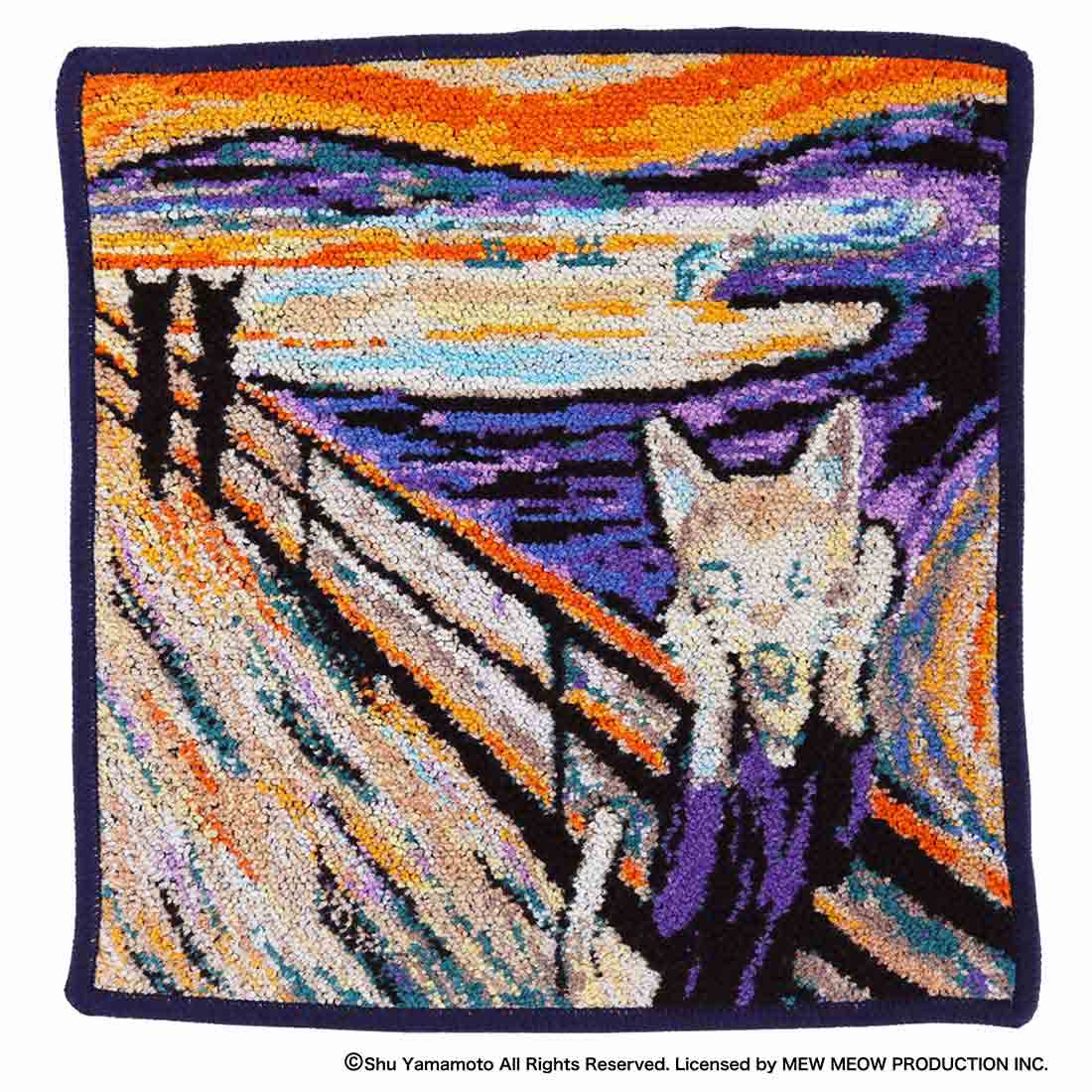 楽天市場】キャットアート シェニール織 タオルハンカチ「叫び