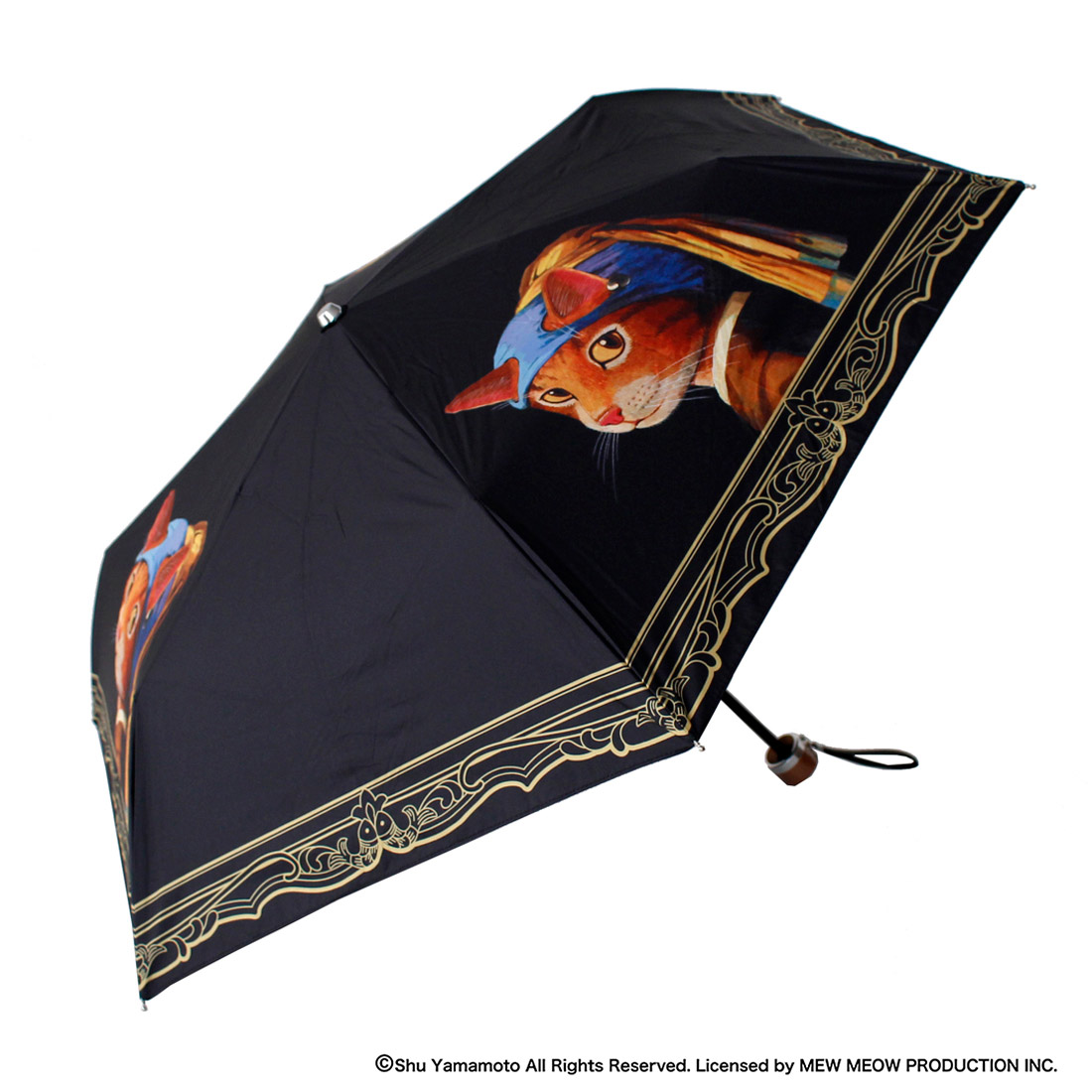 楽天市場】キャットアート 晴雨兼用 折りたたみ傘（傘袋付き）猫星月夜