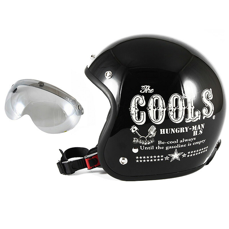 72JAM デザイナーズジェットヘルメット [HM-01] 開閉シールド付き [APS-04] COOLS HUNGRY MAN ハングリーマン ブラック [ブラックベースグロス仕上げ] 2サイズ メンズ レディース 兼用品 SG規格 全排気量対応