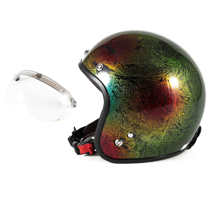 72JAM デザイナーズジェットヘルメット [JCP-19] 開閉シールド付き [APS-01] RASH ラッシュ レインボー [レインボーラップベースグロス仕上げ] FREEサイズ(57-60cm未満) メンズ レディース 兼用品 SG規格 全排気量対応