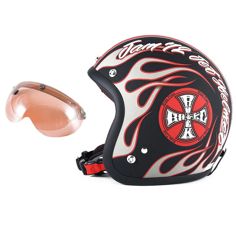 楽天市場】72JAM デザイナーズジェットヘルメット [JJ-06] 開閉