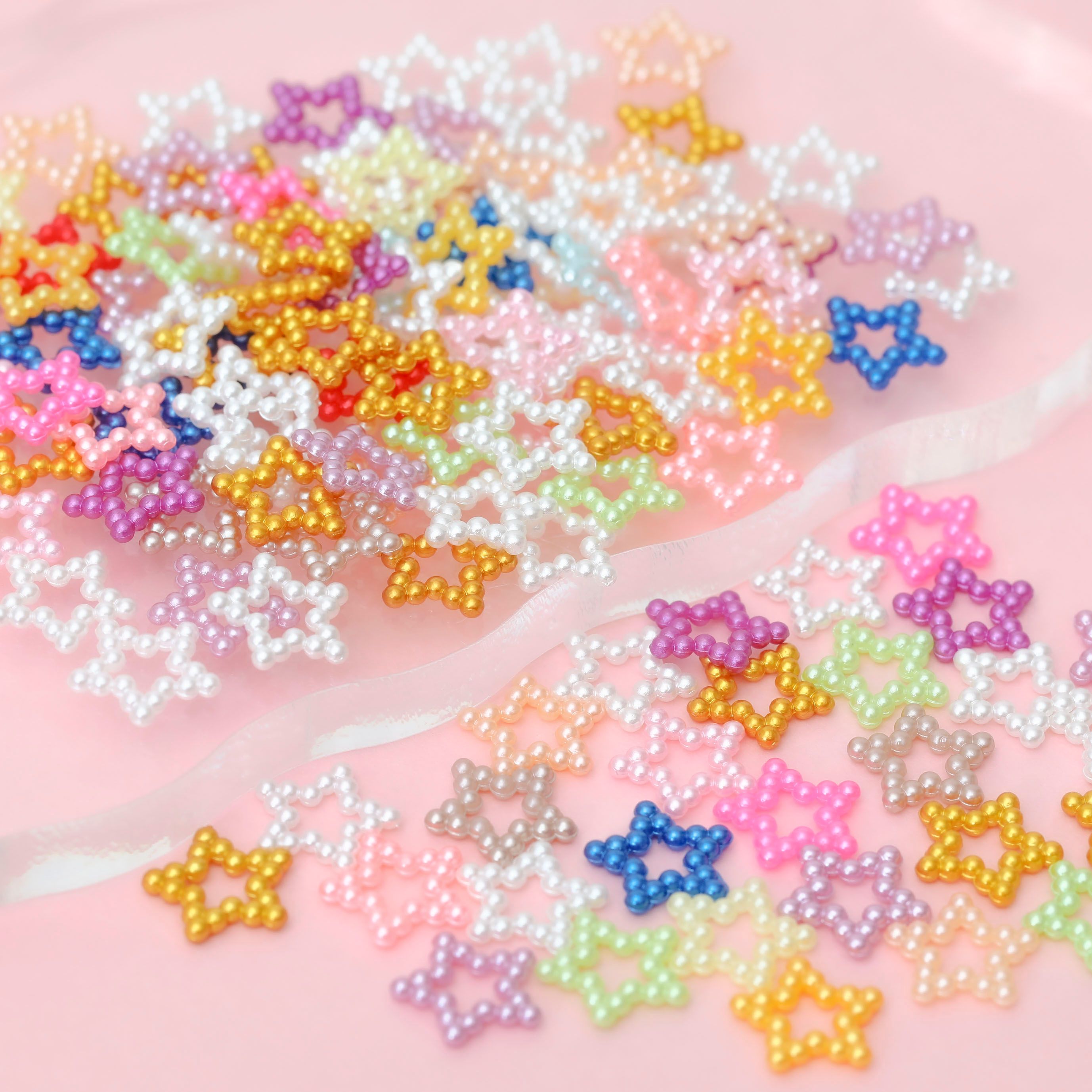 楽天市場】【レジン デコ素材】貼り付け パーツ ハート カラフル