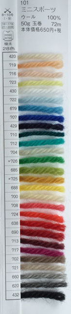 楽天市場 毛糸 極太 パピー ミニスポーツ 色番4 700 毛 メリノ 101 在庫商品 毛糸のプロショップ ポプラ