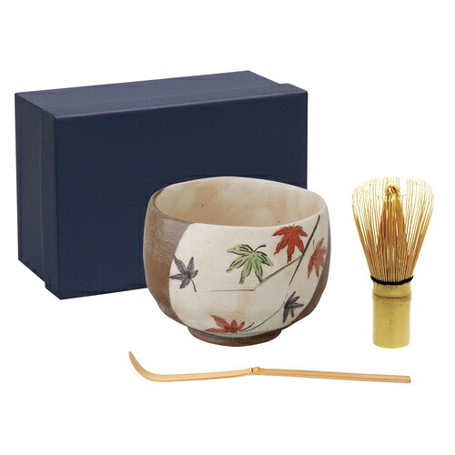 藍花　お抹茶3点セット　13454　もみじ
