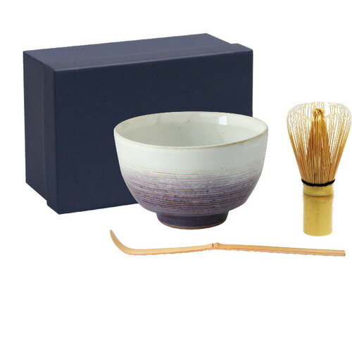 藍花　お抹茶3点セット　裾濃　藤色　15346