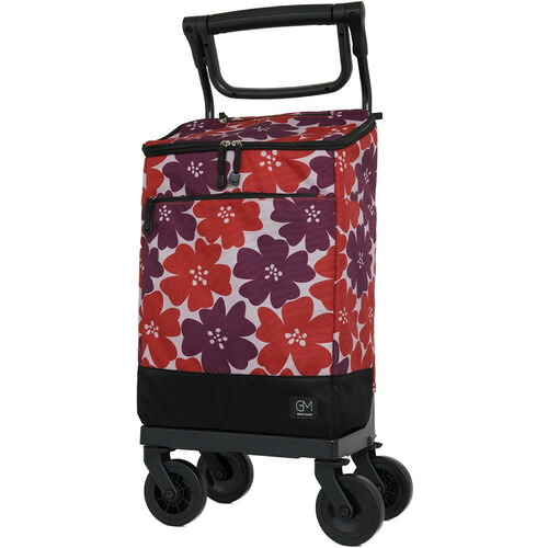 グランマリー（GRANMARIE）　4輪ショッピングカート　ブレーキ付　24L　GM－125ST　フラワーオレンジ