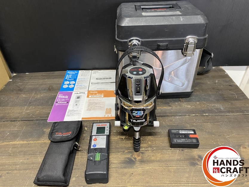 【引き取り限定】【中古品】タジマ tajima ZEROBL-KJC グリーンレーザー 受光器(RCV-G)・リチウムイオン充電池(LA-BAT7424/7.4V/2400mAh)・ケース付 引き取り限定】【中古品】タジマ tajima ZEROBL-KJC グリーンレーザー