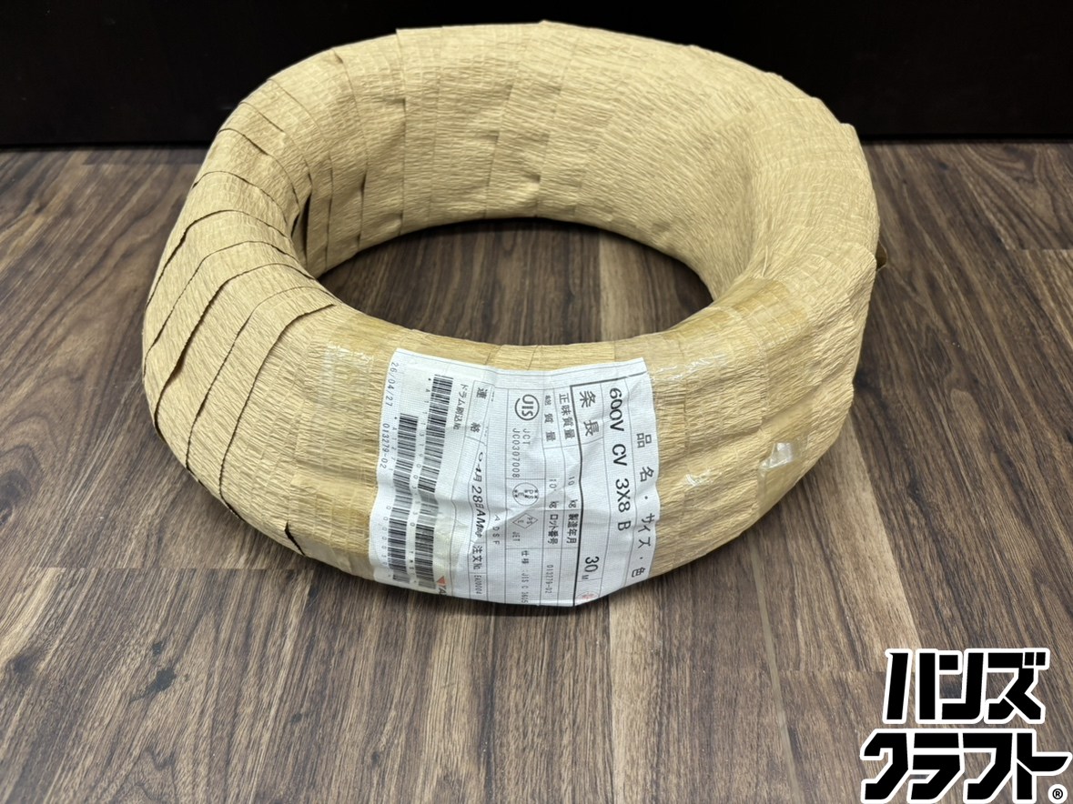 ♭【未当てはめる品】ヤザキ YAZAKI 3×8 CV 30ｍ 600Ｖ 2026年生み出すこと【中古】【熊本けやき通り路店】