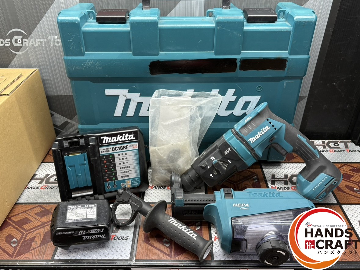 〇【貨物輸送無料】マキタ Makita HR182DRGV 18粍申し受ける式ハンマドリル バッテリ×1・申し受ける器付き添い人【ハンズクラフト佐賀】【中古】