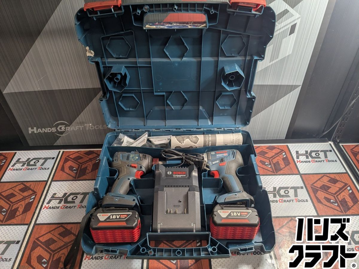▲【中古】ボッシュ BOSCH GDX-GSR ジャズバンド一揃いの道具 GDX18V-200 インパクトドライバ / GSR18V-55 差しひびき鍵 バッテリ付【ハンズクラフト飯塚店】【中古】