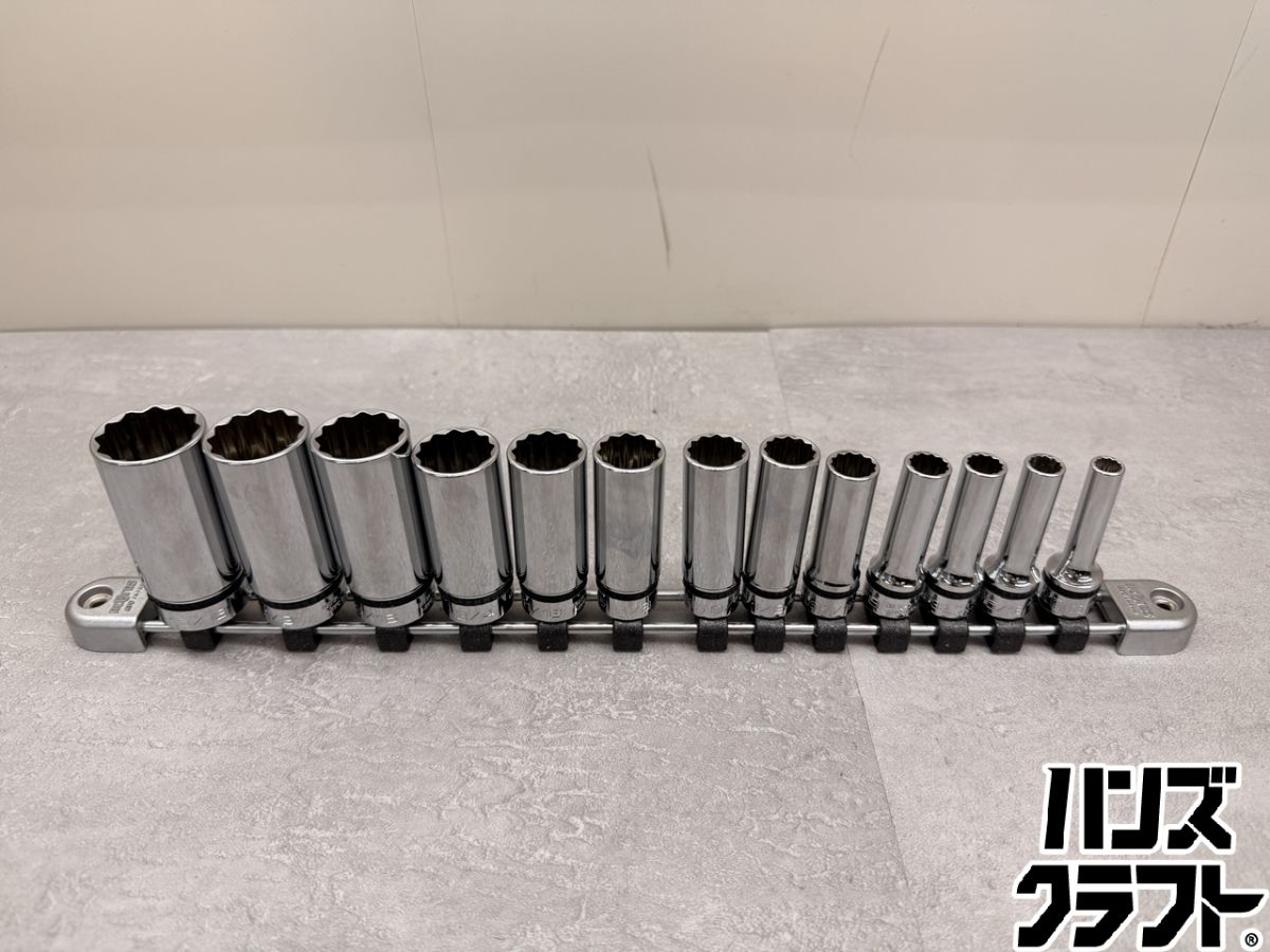 ♪  nepros 9.5sq.ディープソケットセット 十二角  NB3L-15/16 7/8 13/16 3/4 11/16 5/8 9/16 1/2 7/16 3/8 11/32 5/16 1/4 KTC【中古】