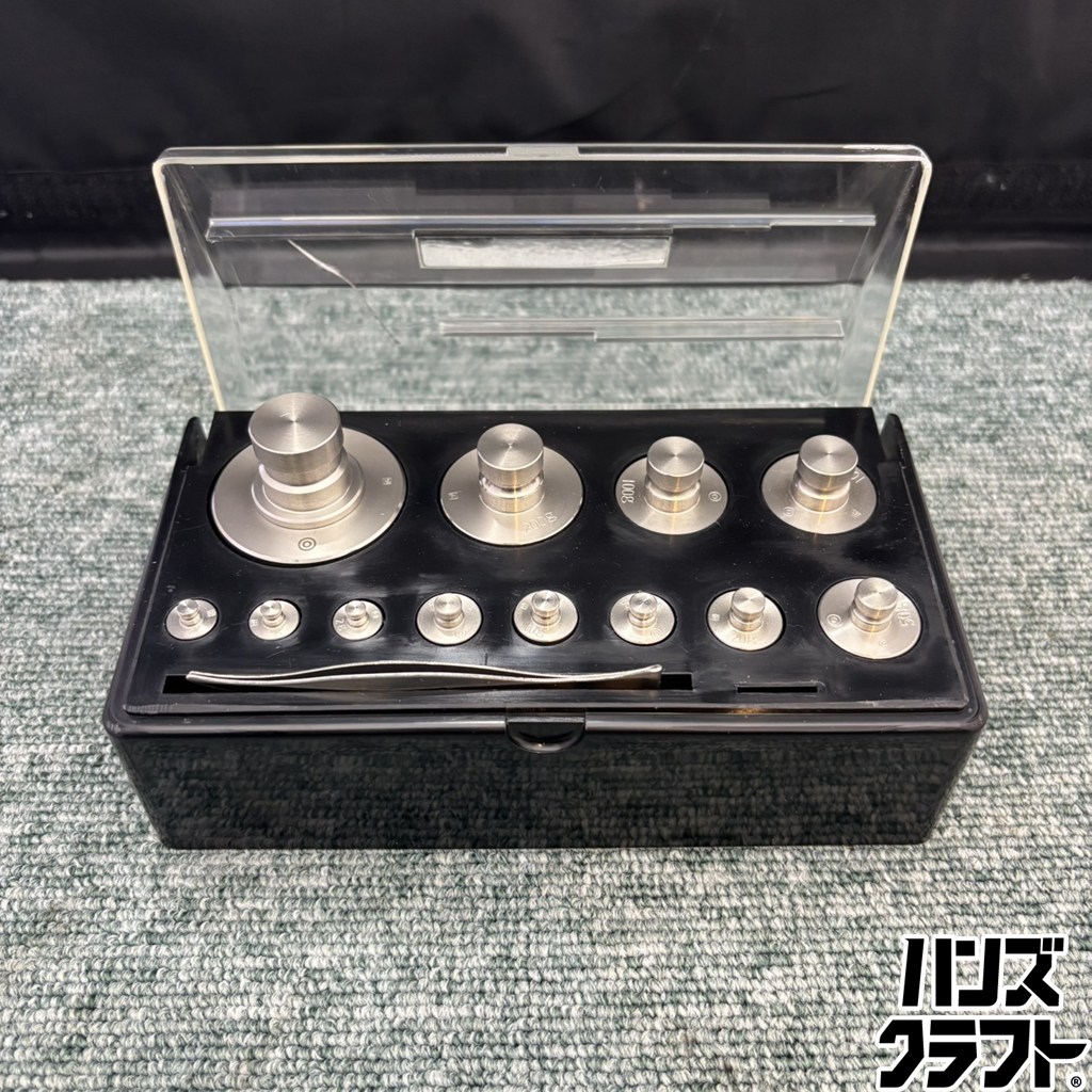 ◎【中古】 村上衝器 委しい沈子書き割り ステンレス鋼鋼製 足し加える1kg(1g～500g・12個書き割り) ※容れもの打ちこわれる有り