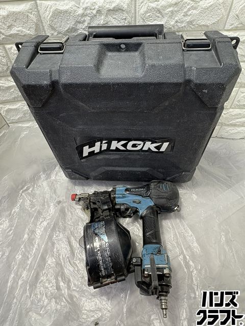▽【中古】ハイコーキ 50粍高圧渦巻形釘打機 NV50HR2 Hikoki 入れもの 防御すること眼鏡付 エア湖手道具