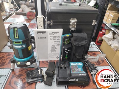 ■【中古】makita マキタ 10.8V 申し受ける式 緑であることレーザ墨出し器 SK507GDN 乾電池×1 申し受ける器付き添い人【ハンズクラフト宮崎新名爪店】