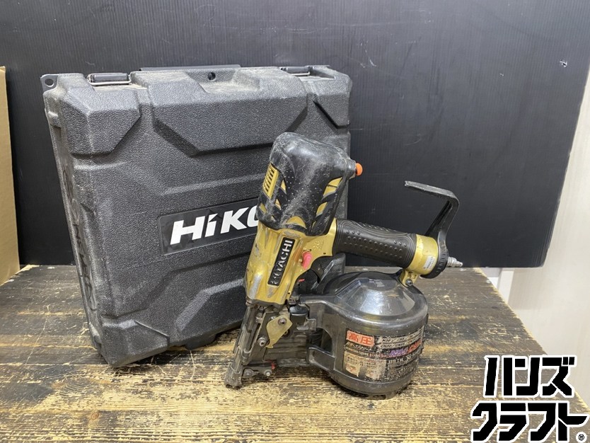 ●【貨物輸送無料】【中古品】日立工機 NV90HMC 高圧一巻き釘打機 90粍 当て嵌める空気圧力:1.18-2.26MPa ※入れもの付
