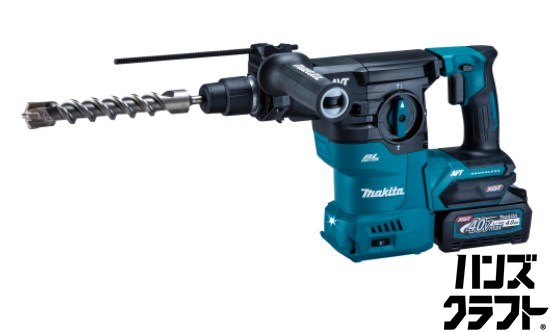 ☆【未使用】makita マキタ 40Vmax 30mm充電式ハンマドリル HR008GRMX バッテリ40V4.0Ah×2 充電器付  ※ビット別売り 【新古品】【中古】
