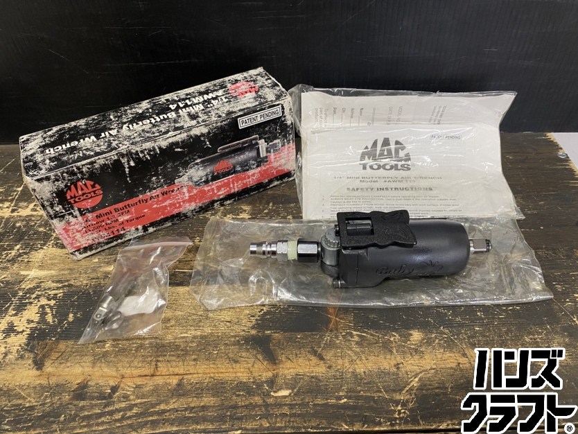 ●【貨物輸送無料】【蔵置き未当て嵌める品】MAC TOOLS マックツールズ AWM114  1/4 ミニバタフライエアラチェット ※外箱イタミ有