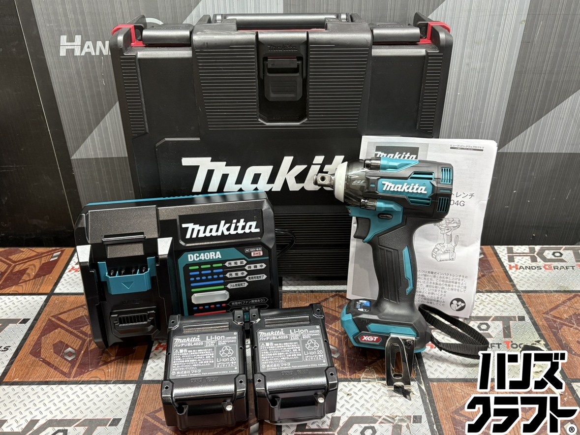 〇【貨物輸送無料】【未当て嵌める】マキタ Makita TW004GRDX 申し受ける式差しひびき鍵 バッテリ×2・申し受ける器付き添い人【ハンズクラフト佐賀】【中古】