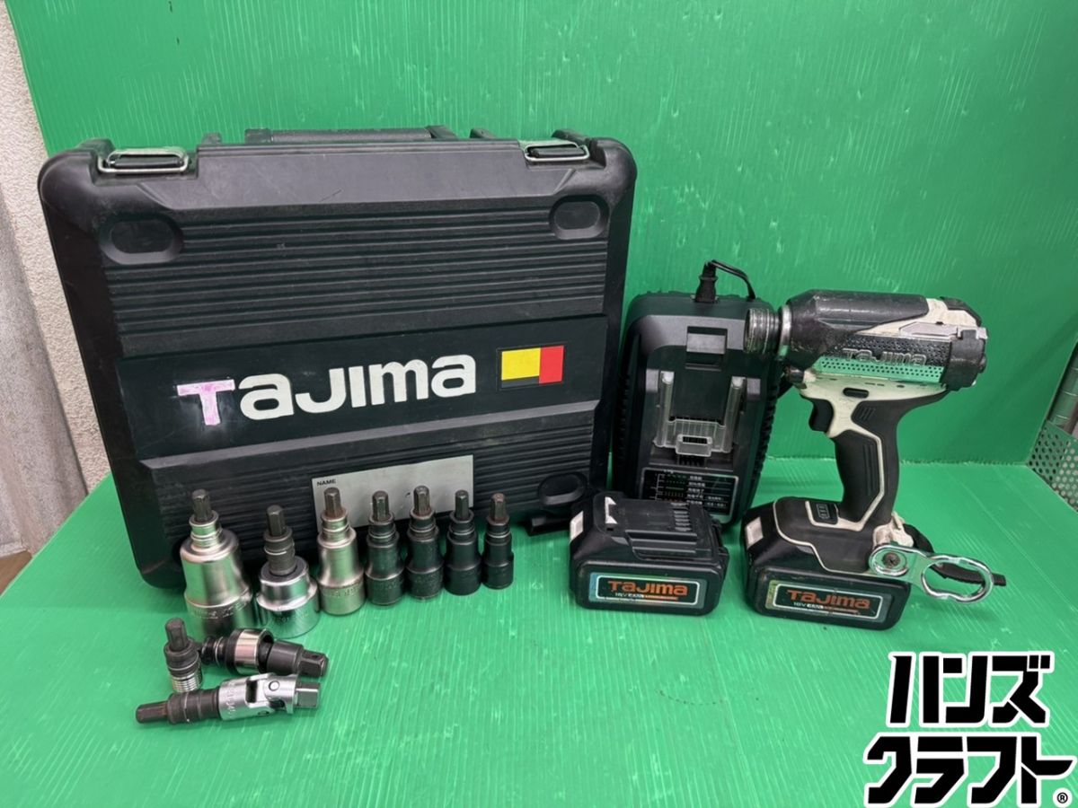 ☆タジマ 太軸差しひびき鍵 PT-A200 足がかり200 バッテリ2個18V4.0Ah 申し受ける器 入れもの付き添い人※箱食い違い ソケット過半数属する【中古】