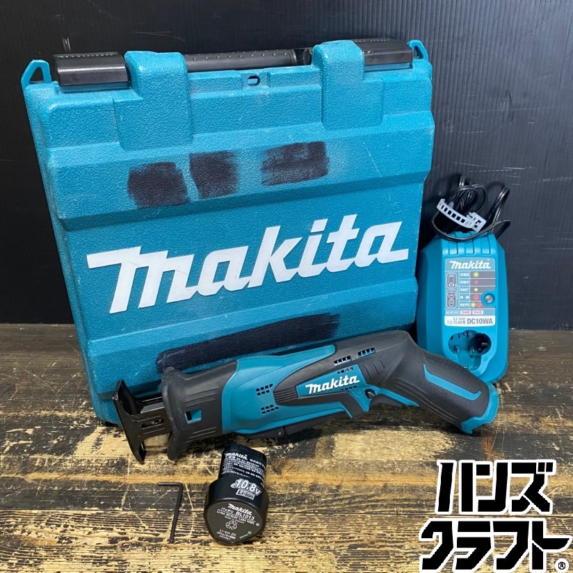 ●【貨物輸送無料】【中古品】makita マキタ JR101DW 申し受ける式レシプロソー 切りおとす電気容量:50粍 バッテリ(10.8V/1.3Ah)×1・申し受ける器・入れもの付