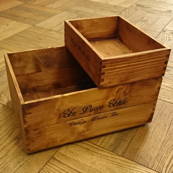 【楽天市場】箱 収納ボックス / 積み重ねできるフリーボックス 小 ブラウン 260×185×88mm 木箱 木製 ボックス 収納箱