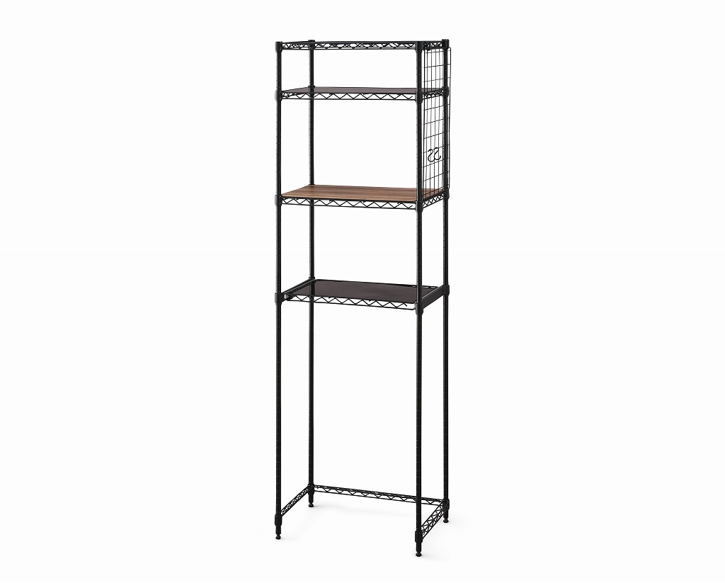 アイリスオーヤマ レンジ台 冷蔵庫ラック 幅55×奥行35×高さ180cm ハイタイプ 耐荷重100kg キッチンラック ゴミ箱上ラック 組立品 スチール製 ブラック CMM-PRH5518 IRIS OHYAMA