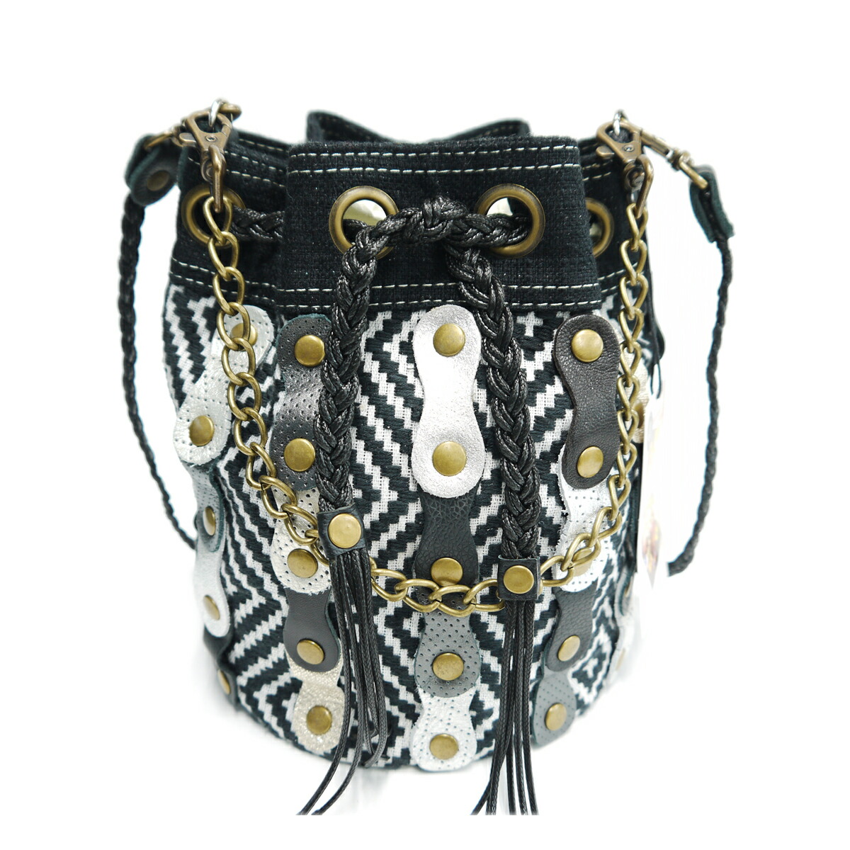 【Valerie Cordier】HUNG レディースバッグ スパンコールポシェット ショルダーバッグ ミニショルダーバッグ 斜め掛け  巾着袋付 2way 肩掛け 斜め掛け ブラックマルチ Second Floor