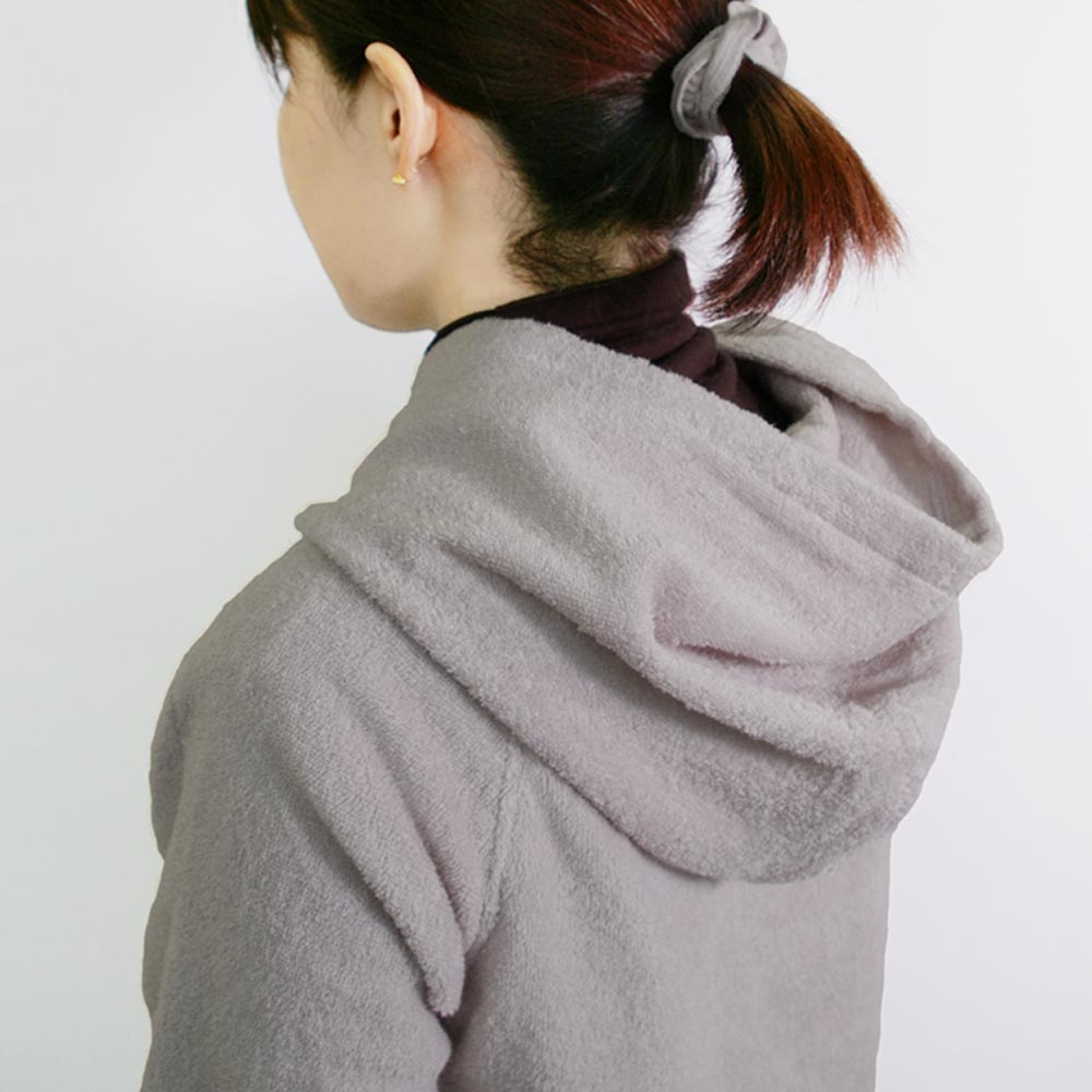 楽天市場 公式 今治 タオル地 パーカー 着丈 65 袖丈35cm 細身 袖長め 綿100 吸水 通気性 日本製 今治直送タオル 通販hacoon